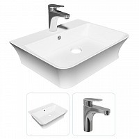 Превью фото Раковина накладная для ванной Teymi Aina 49 в комплекте смеситель хром F07339 № 1