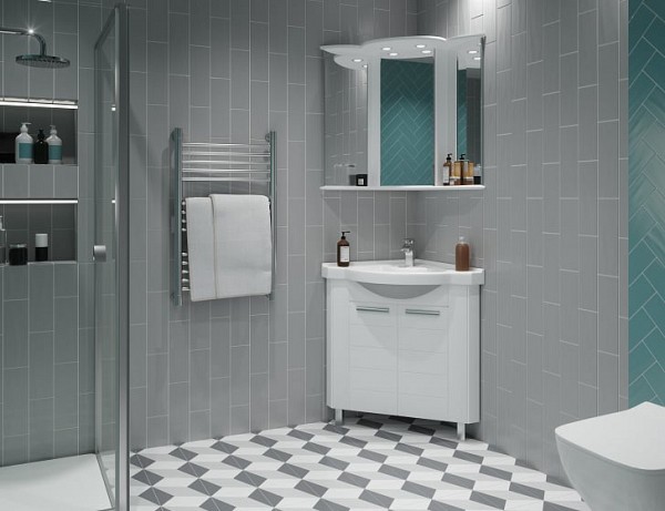Комплект мебели для ванной Акватон Альтаир 62 угловая белая