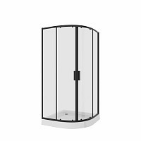 Превью фото Душевое ограждение Niagara NG-6807-08 BLACK 100x100x190 полукруг, двери раздвижные № 1