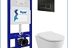 Инсталляция с унитазом комплект 5 в 1 Teymi унитаз подвесной безободковый Lina PP кнопка черная / хром F17152 № 2