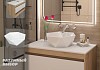 Тумба подвесная с раковиной для ванной 85 см Teymi Ritta корпус дуб фасад белый раковина Diamond 48 F15059 № 16