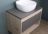 Тумба подвесная с раковиной для ванной 75 см Teymi Ritta корпус дуб фасад графит раковина Solli 41 F03406 № 18