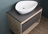 Тумба подвесная с раковиной для ванной 75 см Teymi Ritta корпус дуб фасад графит раковина Ellie 60 F03407 № 19