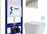 Инсталляция с унитазом комплект 5 в 1 Teymi унитаз подвесной безободковый Helmi Pro Vortex кнопка нержавеющая сталь F16163 № 2