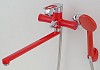 Смеситель для ванны Эверест B22-274C с длинным поворотным изливом, картридж 35 мм, красный № 11