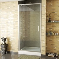 Превью фото Душевая дверь в нишу Bravat Line 100x200 распашная № 1