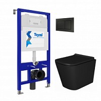 Превью фото Комплект Teymi "Готовое решение": Инсталляция Aina 52 + клавиша смыва Aina черная + подвесной унитаз с микролифтом Helmi черный + крепеж T70794 № 1