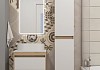 Тумба подвесная с раковиной для ванной 55 см Teymi Ritta корпус дуб фасад белый раковина Martta 50 F15069 № 20
