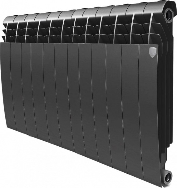 Радиатор биметаллический Royal Thermo BiLiner 500 12 секций, noir sable для системы отопления дома, офиса, дачи и квартиры
