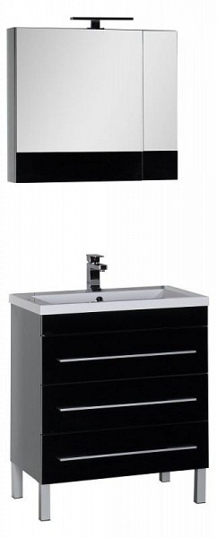 Комплект мебели для ванной Aquanet Верона 75 черная 178538
