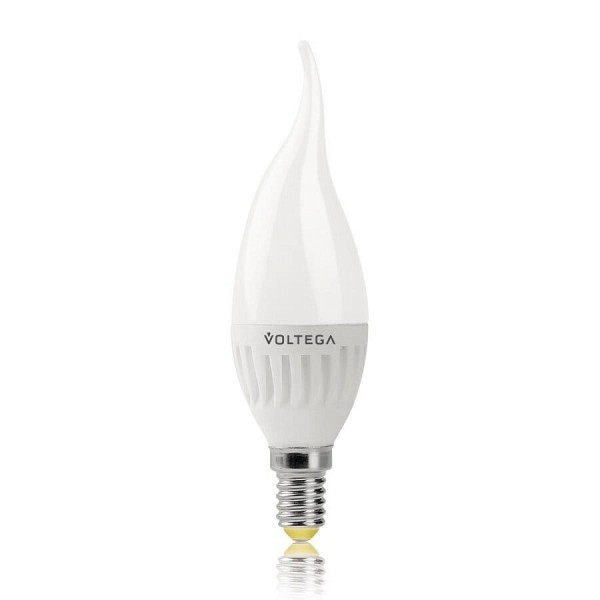 Лампа светодиодная Voltega E14 6.5W 2800К свеча на ветру матовая VG1-CW2E14warm6W 4692