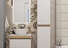 Тумба подвесная с раковиной для ванной 55 см Teymi Ritta корпус дуб фасад белый раковина Diamond 48 F15053 № 20