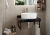 Столешница керамогранитная 60 см черный мрамор с раковиной Teymi Iva 46 кронштейны 2 шт. черные в комплекте F14345 № 3
