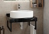 Столешница керамогранитная 60 см черный мрамор с раковиной Teymi Iva 52 кронштейны 2 шт. черные в комплекте F14329 № 18