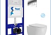 Инсталляция с унитазом комплект 5 в 1 Teymi унитаз подвесной безободковый Lori Vortex кнопка хром F15787 № 2