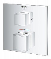 Превью фото Внешняя часть термостатического смесителя для душа Grohe Grohtherm Cube с переключателем на 2 положения ванна/ручной душ, хром 24155000 № 1