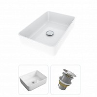 Превью фото Раковина накладная для ванной Teymi Helmi 50 в комплекте донный клапан клик-клак без перелива хром F01613 № 1