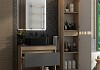 Тумба подвесная с раковиной для ванной 65 см Teymi Ritta корпус дуб фасад графит раковина Helmi Mini 40 черная матовая F15104 № 5