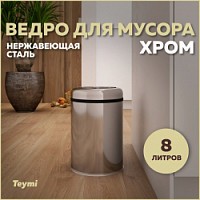 Превью фото Ведро для мусора без крышки Teymi Solli, 8 литров, хром T90240 № 1