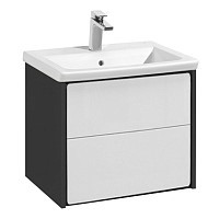 Превью фото Тумба под раковину Roca Ronda 70 белый глянец/антрацит № 1