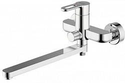 Превью фото Смеситель для ванны Bravat STREAM-D с душем длинный нос F637163C-01A № 1