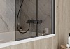 Шторка на ванну Teymi Anni S 1400х800, тонированное стекло, профиль черный матовый T00278 № 5