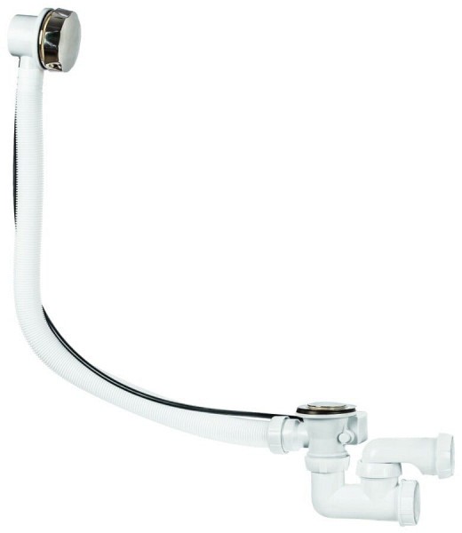Слив-перелив Wirquin с внешним кабелем и регулируемым сифоном, клапан латунь хром, L700 мм, 30975014