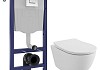 Комплект инсталляция Teymi Rapid SL с кнопкой GROHE хром унитаз подвесной безободковый Lina PP F17833 № 19