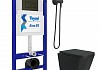 Комплект Teymi 6 в 1: Инсталляция Aina 50 + клавиша смыва Kati черная + унитаз Helmi черный + гигиенический душ Lina черный матовый F08403 № 2