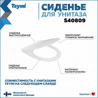 Превью фото Сиденье для унитаза Teymi S40809 (совместимо T40809) быстросъемное полипропилен микролифт № 1