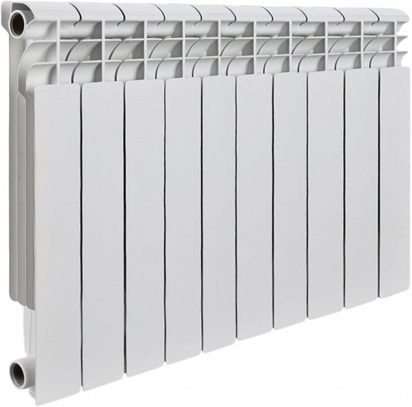 Биметаллический секционный радиатор Rommer Profi Bm 500 10 секций 565x800 82490 с боковым подключением для системы отопления дома, офиса, дачи и квартиры