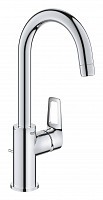 Превью фото Смеситель для раковины Grohe BauLoop с ограничителем температуры и рычажным донным клапаном, размер L, хром 23763001 № 1