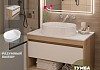 Тумба подвесная с раковиной для ванной 85 см Teymi Ritta корпус дуб фасад белый раковина Martta 50 F15075