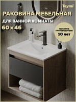 Превью фото Раковина для ванной мебельная на тумбу Teymi Ritta 60 белая T51002 № 1