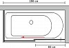 Шторка на ванну GuteWetter Slide Part GV-863B левая 180x70 см стекло бесцветное, профиль хром № 7