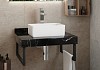 Столешница керамогранитная 60 см черный мрамор с раковиной Teymi Helmi Mini 38 кронштейны 2 шт. черные в комплекте F14324 № 18
