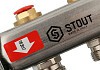 Коллектор Stout SMS 0922 нержавеющая сталь, на 2 контура, без расходомеров № 4