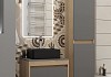 Тумба подвесная с раковиной для ванной 55 см Teymi Ritta корпус дуб фасад графит раковина Helmi Mini 41 черная матовая F15086 № 3