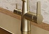 Смеситель для кухни корпус золото матовый излив белый Teymi Solli T10273 № 10
