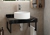 Столешница керамогранитная 60 см черный мрамор с раковиной Teymi Lina D35 кронштейны 2 шт. черные в комплекте F14342 № 18