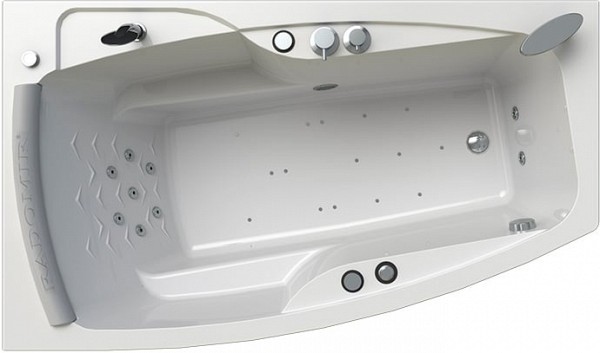 Ванна акриловая Radomir Аризона Релакс Chrome 170x100 левая с фронтально-торцевой панелью
