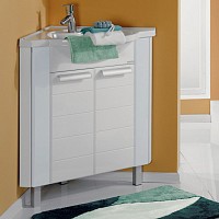 Превью фото Тумба с раковиной Акватон Альтаир 62 угловая белая № 1