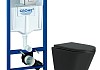 Комплект 3 в 1 инсталляция Grohe Rapid SL + Унитаз подвесной Teymi Solli Black + кнопка хром F18272 № 13