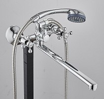 Превью фото Смеситель для ванны Diadonna D230-65 длинный плоский излив, керамические кран-буксы, хром № 1