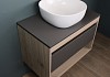 Тумба подвесная с раковиной для ванной 75 см Teymi Ritta корпус дуб фасад графит раковина Solli 41 F03406 № 4