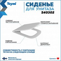 Превью фото Сиденье для унитаза Teymi S40302 (совместимо T40302; T40303) быстросъемное дюропласт микролифт № 1