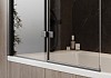 Шторка на ванну Teymi Anni 1400х1000, прозрачное стекло, профиль черный матовый, веревка для сушки одежды в комплекте F10110 № 18
