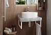 Столешница керамогранитная 60 см серый мрамор с раковиной Teymi Iva 46 кронштейны 2 шт. белые в комплекте F14095 № 3