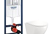 Комплект 3 в 1 инсталляция Grohe Rapid SL + Унитаз подвесной Teymi Lina S + кнопка хром F17135 № 23