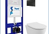 Инсталляция с унитазом комплект 5 в 1 Teymi унитаз подвесной безободковый Lina PP кнопка черная F17149 № 2